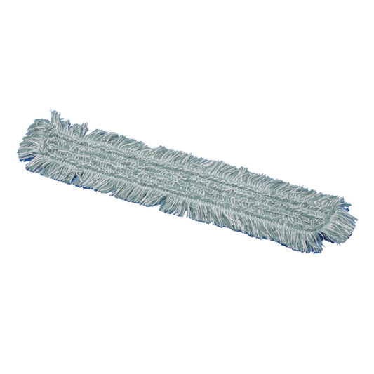 Der TASKI Jonmaster Ultra HD Dry Mop von Diversey Deutschland GmbH & Co. OHG ist ein rechteckiger, hellblauer Moppkopf mit weißen Fransen zum Aufstecken auf einen Mopprahmen - perfekt für die professionelle Reinigung und effektive Bodenpflege.