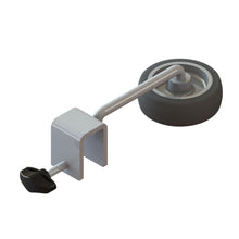 Der TASKI Wandschutz mit Rad von Diversey Deutschland GmbH & Co. OHG ist ein gebogenes Metallrad mit schwarzem Gummireifen und verstellbarer Halterung - ideal als Wand- oder Kratzschutz (Packung: 1 Stück).