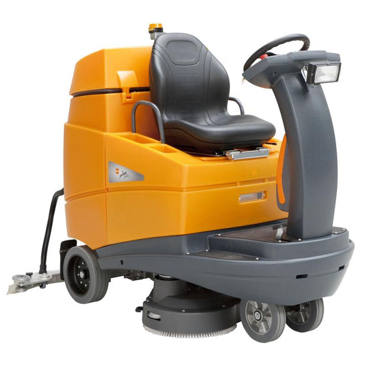 Die TASKI swingo 4000 Li-Ion von Diversey Deutschland GmbH & Co. OHG ist eine kompakte, effiziente Aufsitz-Scheuersaugmaschine mit IntelliFlow-System und 200Ah-Batterie, die für die Reinigung großer Flächen konzipiert ist; das Ladegerät ist in der Maschine enthalten.