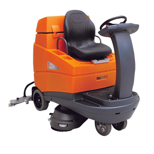 Die TASKI swingo 5000 Li-Ion von Diversey ist eine kompakte, wirtschaftliche Aufsitzscheuersaugmaschine mit IntelliFlow System und 200Ah Batterie; ein Stauraum für das Ladegerät befindet sich direkt an der Maschine.