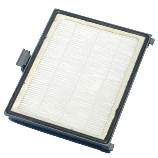 Der HEPA-Abluftfilter H13 von Diversey Deutschland GmbH & Co. OHG zeichnet sich durch ein weißes plissiertes Filterelement in einem schwarzen Kunststoffrahmen aus, das schräg auf einem schlichten weißen Hintergrund abgebildet ist. Geeignet für ergodisc Saugeinheiten, wird in einer Packung zu 1 Stück geliefert.