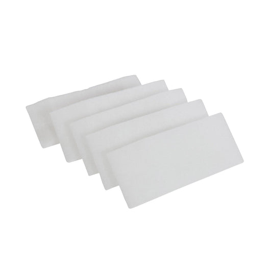 Fünf rechteckige Abluftfilter AERO 3500 Pads von Diversey Deutschland GmbH & Co. OHG sind in einer versetzten Reihe angeordnet; sauber und identisch, sorgen sie für saubere Luft-Packung enthält 5 Stück, ideal für Filtrationsbedarf.