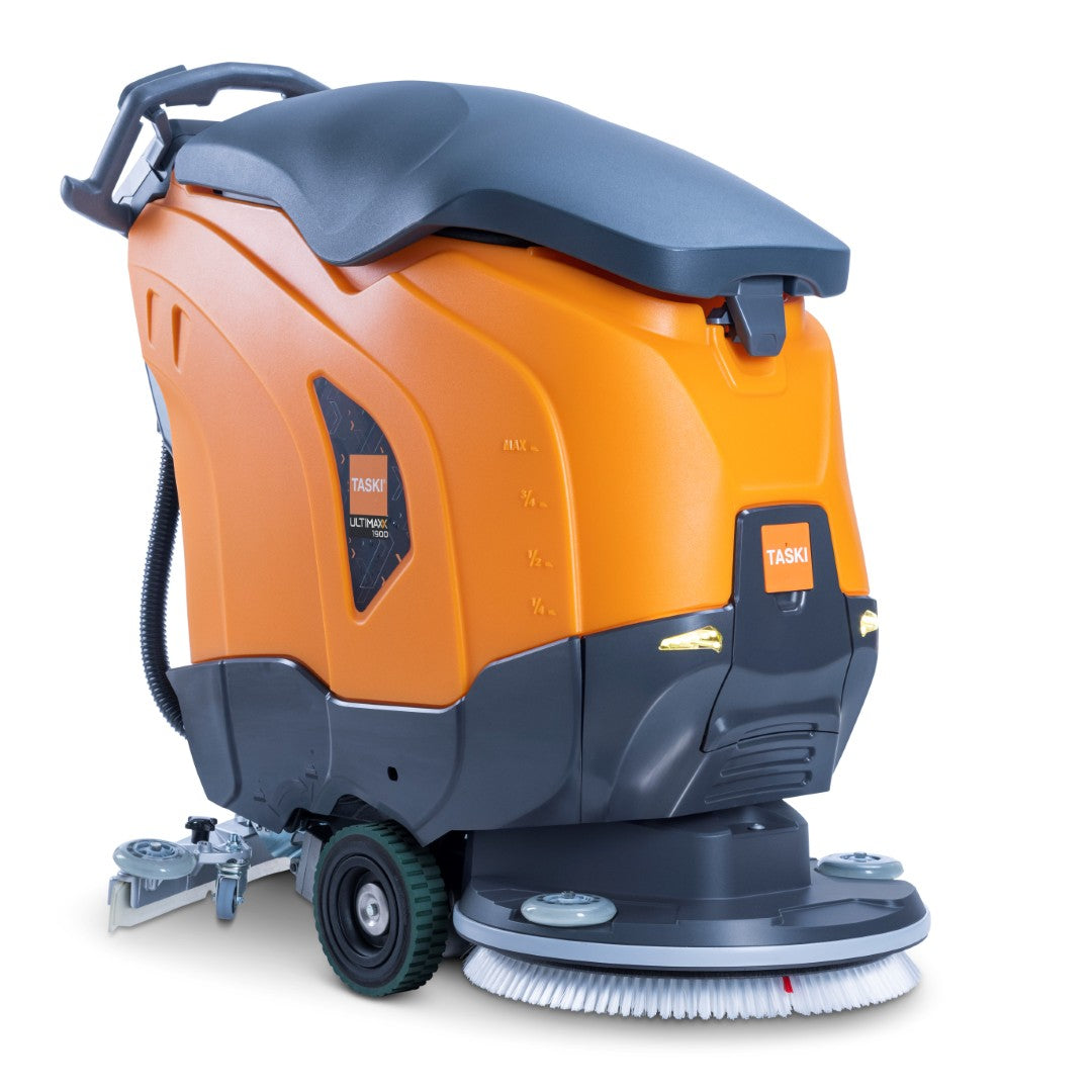 The TASKI ULTIMAXX 1900 SD50 Performance BMS 40A EBU from Diversey Deutschland GmbH & Co. OHG is an advanced scrubber dryer with wheel drive, 43-liter tank, and a 50 cm single-disc for efficient cleaning of large floor areas.