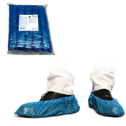 MaiMed-Cover PE shoe covers Disposable shoe covers made of PE, blue, 100 pieces/pack. | Pack (100 pieces)
