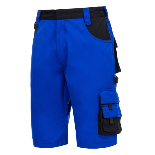 NITRAS MOTION TEX PLUS, work trousers, short, royal blue / black