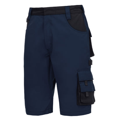 NITRAS MOTION TEX PLUS, work trousers, short, navy blue / black