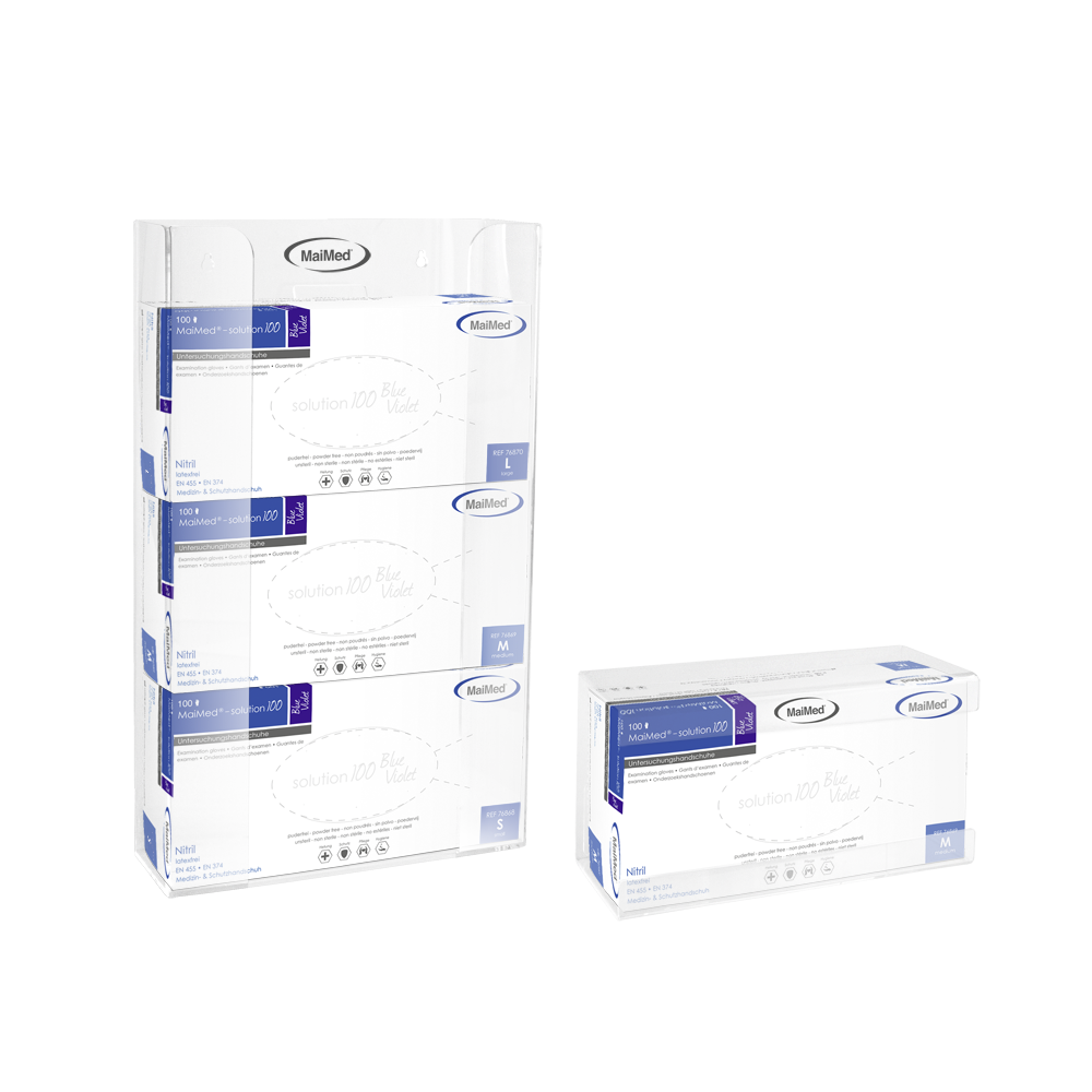 MaiMed wall holder for glove boxes with spring made of acrylic - dimensions: 246x106x135mm - pack of 1 | Pack (1 piece)