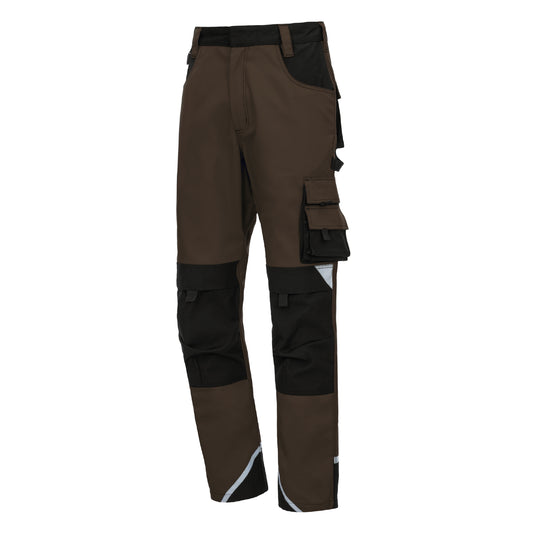 NITRAS MOTION TEX PLUS, work trousers, long, brown / black
