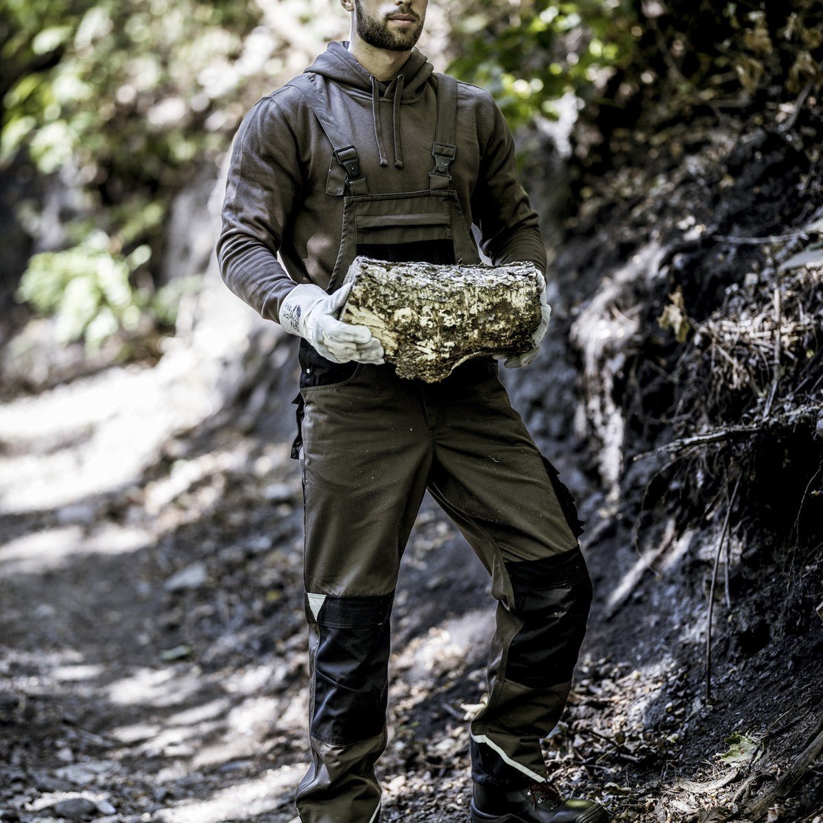 NITRAS MOTION TEX PLUS, dungarees, brown / black