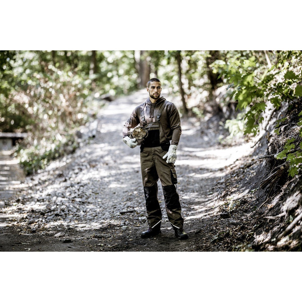 NITRAS MOTION TEX PLUS, dungarees, brown / black