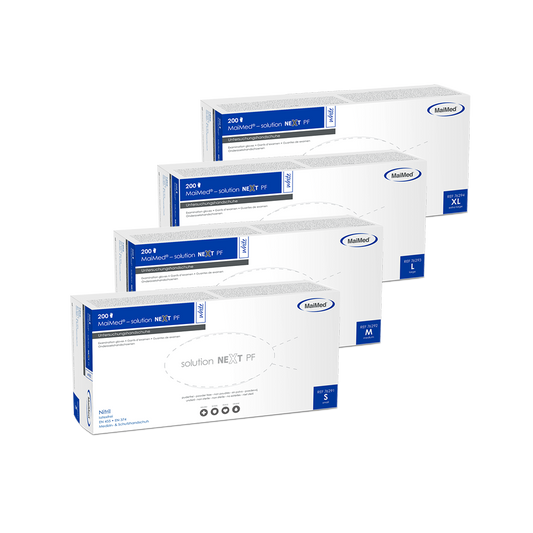 MaiMed-solution next white nitrile gloves, non-sterile, latex-free, 200 pieces/box