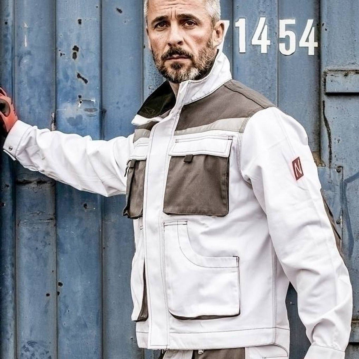NITRAS MOTION TEX PLUS, work jacket, white / gray