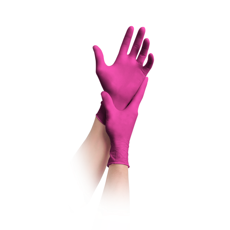 MaiMed-solution100 latex-free gloves, magenta, non-sterile, powder-free