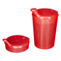 NITRAS sippy cup set, polypropylene, red, 3 pieces, 1 cup capacity 250 ml, 1 lid opening 12x10 mm, 1 lid opening 4x4 mm, box of 50 sets | Carton (1 pack)