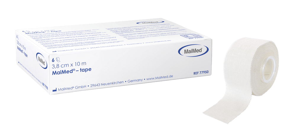 MaiMed-tape 3.8cm x 10m adhesive plaster made of 100% cotton, 6 pieces/box | Box (6 pieces)