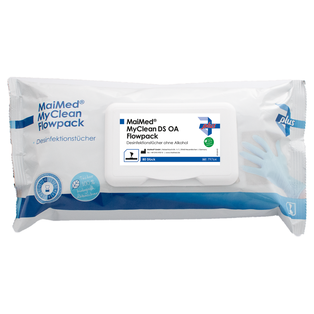 MaiMed MyClean DS OA Flowpack, 80 sheets 20x20 cm, soaked wipes | Pack (80 pieces)