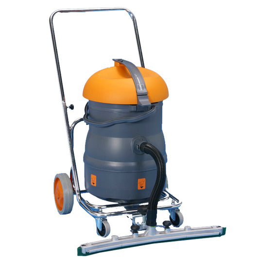 Der TASKI vacumat 22 T von Diversey ist ein leistungsstarker Nass- und Trockensauger mit Kippfahrwerk und Fixomatdüse, ideal für mittelgroße Flächen. Packung: 1 Stück.