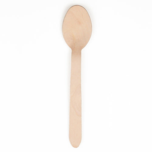 Ein einzelner PAPSTAR 15,7 cm Holzlöffel aus dem „pure“-Set (25 Stück) mit ovaler Laffe und geradem Griff ist auf schlichtem weißem Hintergrund fotografiert.