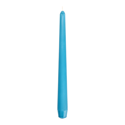 Eine einzelne, unbeleuchtete Starpak 50 Leuchterkerze (Ø 2,2 cm - 25 cm) steht aufrecht vor einem schlichten weißen Hintergrund.