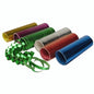 Pictured are six PAPSTAR metallic foil party streamers (4 m, assorted colors) from PAPSTAR GmbH, with the green streamer partially unrolled and coiled. The others remain rolled - perfect for festive metallic decorations.