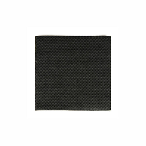 A square black, 2-ply micro-embossed PAPSTAR 125 "PUNTO" napkin (20x20 cm) from PAPSTAR GmbH is centered on a simple white background – ideal for elegant table decoration.