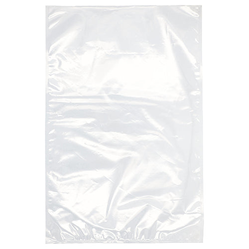A PAPSTAR 100 edge-sealed bag, PA/PE transparent, from PAPSTAR GmbH, is depicted on a plain white background. The rectangular bag shows visible folds and creases, ideal for food storage.