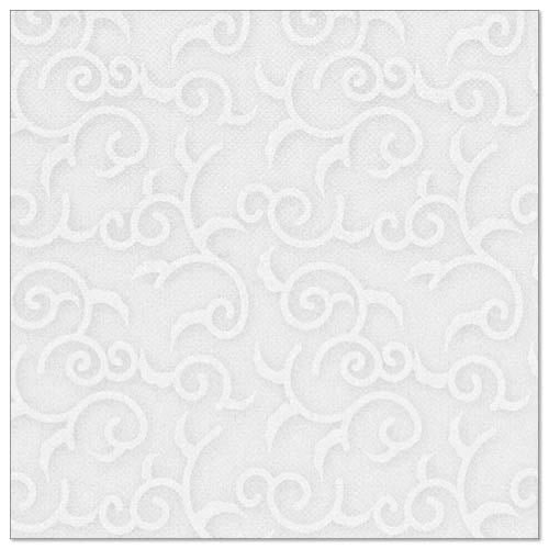 Die PAPSTAR GmbH ROYAL Collection 50 weiße Servietten (1/4 gefaltet, 40 x 40 cm) sind mit einem geprägten Rankenmuster versehen, das Struktur und Stil verleiht - ideal für elegante Tafeln.