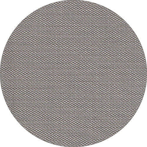 A circular sample piece of gray Starpak 20 centerpieces, fabric-like fleece "soft selection plus" (80 x 80 cm) shows a dense, even weave and consistently uniform color and structure.