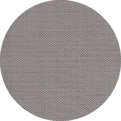 A circular sample piece of gray Starpak 20 centerpieces, fabric-like fleece "soft selection plus" (80 x 80 cm) shows a dense, even weave and consistently uniform color and structure.
