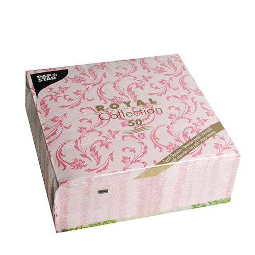Ein Set von 50 PAPSTAR ROYAL Collection Servietten von PAPSTAR GmbH, in fuchsia, 1/4 Falz, Größe 40 x 40 cm - perfekt für elegante Mittagstische.