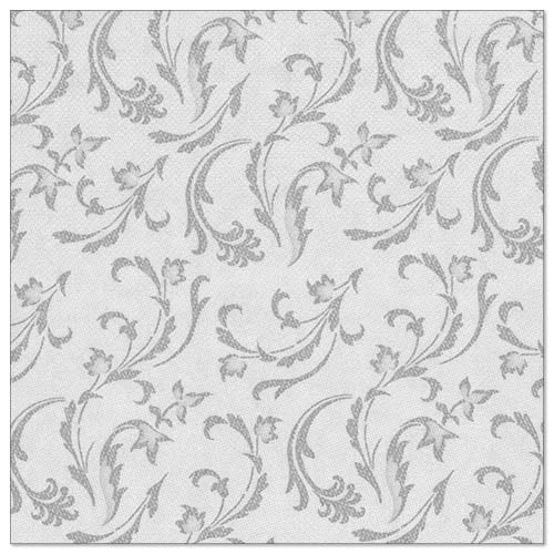 Die PAPSTAR 50 Servietten "ROYAL Collection" 1/4-Falz 40 x 40 cm grau der PAPSTAR GmbH sind elegante graue Servietten mit einem dezenten, sich wiederholenden Muster aus zarten Blumen- und Rankenmotiven für eine anspruchsvolle Tischgestaltung.