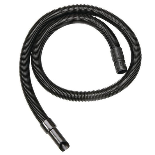 Der Saugschlauch bora/vento 2m von Diversey ist aus robustem, schwarzem Material mit langlebigen Bora/Vento-Anschlüssen gefertigt, spiralförmig auf weißem Hintergrund gewickelt und zeigt seine gewellten Seiten. Packung: 1 Stück.