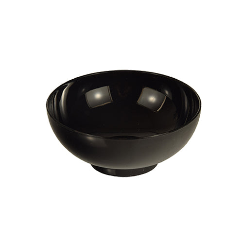Die PAPSTAR 50 Fingerfood-Schalen der PAPSTAR GmbH sind runde, schwarz glänzende PS-Schalen, perfekt zum Servieren von Fingerfood auf Partys und Veranstaltungen – hier vor weißem Hintergrund.