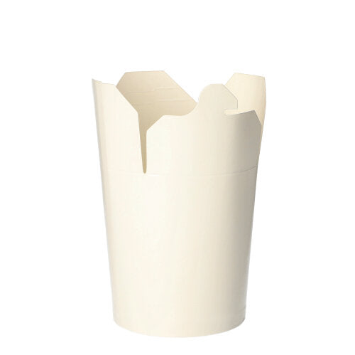 Ein Starpak 50 Snackboxen „To Go“, eckiger 550 ml Behälter in schlichtem Weiß, aufrecht mit geöffneten Klappen vor weißem Hintergrund dargestellt.