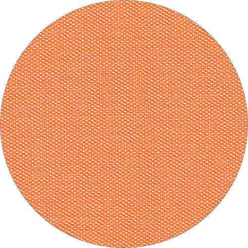 A close-up of the Starpak table runner, fabric-like fleece 'soft selection plus' (24 m x 40 cm), shows the orange fabric in a round frame. The dense, even weave and the visible threads make it ideal for special occasions.