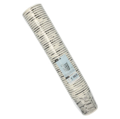 Starpak 50 snack cup "To Go" made of sturdy cardboard in newspaper design (470 ml, ø 9.9 cm) in a clear foil sleeve with a blue label on the front.
