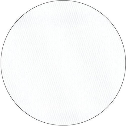 A simple white circle with a thin black outline, centered on a white background, resembles the Starpak tablecloth, fabric-like fleece "Soft Selection" (40 m x 1.18 m) in white.