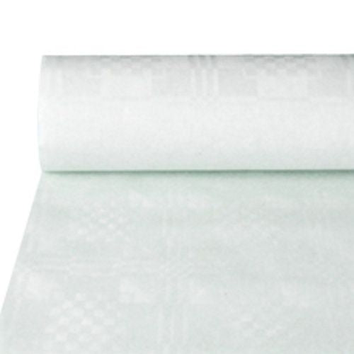 Das PAPSTAR Papiertischtuch mit Damastprägung (50 m x 1 m, weiss) der PAPSTAR GmbH besticht durch sein dezentes Karomuster und eignet sich ideal für die elegante Tischdekoration. Lieferung erfolgt als 1 Rolle im Karton.