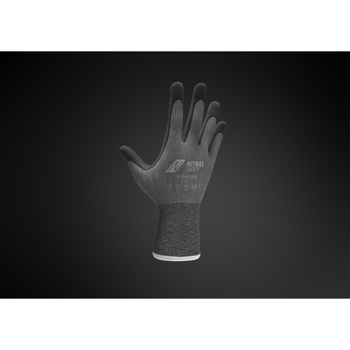 NITRAS assembly gloves, gray / black