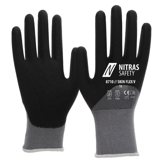 NITRAS SKIN FLEX V, assembly gloves, gray / black