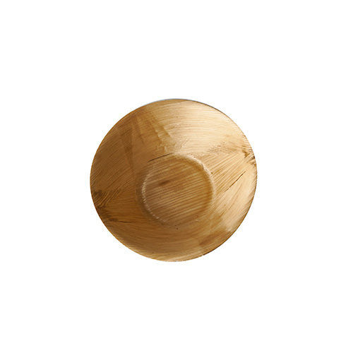 The PAPSTAR GmbH 50 finger food bowls "pure" round from bamboo are round, light brown bowls and ideal for eco-friendly serving of finger food.
