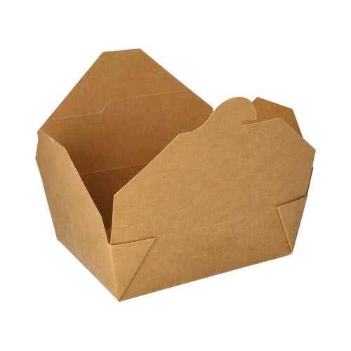 Die 50 Lunchboxen „Pappe pur“ braun der PAPSTAR GmbH sind braune, rechteckige, biologisch abbaubare Pappbehälter zum Mitnehmen mit offenen Klappen, die vor einem schlichten weißen Hintergrund präsentiert werden.