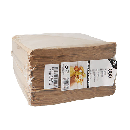 Ein Stapel PAPSTAR 1000 Spitztüten (Pergament-Ersatz, fettdicht) von PAPSTAR GmbH, verpackt in Kunststoff mit Barcode und Produktinfo - perfekt für Pommes Verpackung in Gastronomie Verpackung.