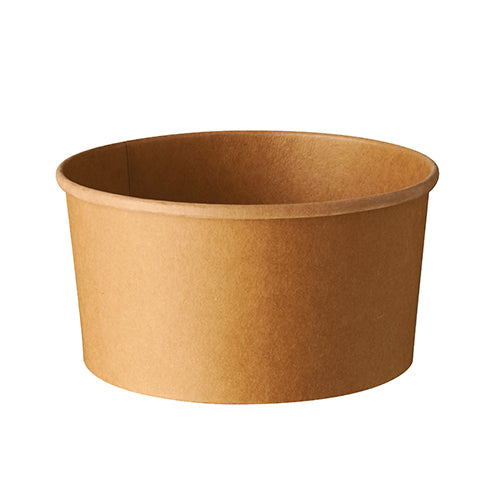 Die PAPSTAR 50 Salatschalen aus brauner Pappe mit PLA-Beschichtung, rund und ohne Deckel, sind umweltfreundlich und ideal zum nachhaltigen Verpacken von Speisen. Marke: PAPSTAR GmbH.