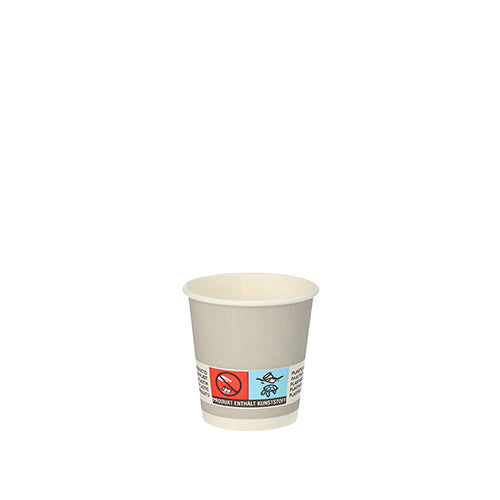 Die 20 Trinkbecher "Shot" (5 cl, Ø 5 cm, silber, Pappe) der PAPSTAR GmbH sind umweltfreundliche Pappbecher, ideal für Shots, mit aufgedruckten Warnhinweisen und Symbolen. Packung mit 20 Stück.
