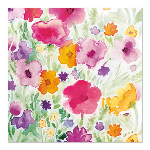 Die PAPSTAR 20 Servietten (33 x 33 cm, 3-lagig, 4er-Set) der PAPSTAR GmbH bestechen durch ein lebendiges Blumen-Aquarell, das jeden gedeckten Tisch aufwertet.