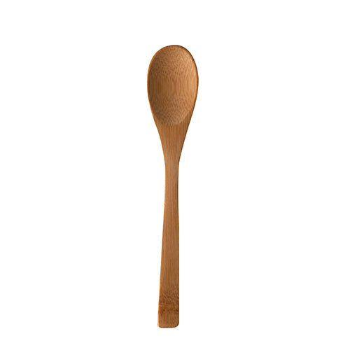 Der PAPSTAR 10 Löffel, Bambus „pure“ 16,5 cm von PAPSTAR GmbH mit gerundetem Löffelkopf und geradem Griff für stilvolles Essen ist vor weißem Hintergrund abgebildet.