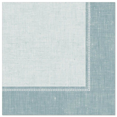 Eine Nahaufnahme eines PAPSTAR 50 Servietten "ROYAL Collection" 1/4-Falz 40 x 40 cm blau von PAPSTAR GmbH, die eine tiefblaue Farbe mit einem dunkleren Rand und sichtbaren Nähten zeigt, abgebildet auf einem schlichten weißen Hintergrund.