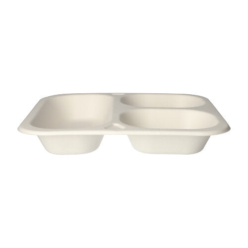 Die PAPSTAR 50 Siegelschalen der PAPSTAR GmbH sind weiße, rechteckige 4,2 x 24,5 x 26,5 cm große Faserformschalen aus Zuckerrohr – eine umweltfreundliche Lösung für nachhaltige Lebensmittelverpackung.