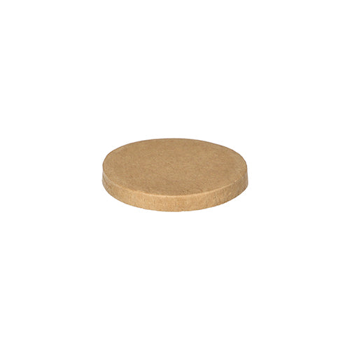 Der PAPSTAR 50 Deckel für Portionsbecher aus brauner Pappe (Ø 6 cm) ist recycelbar und eignet sich als umweltfreundlicher Verschluss; Hergestellt von PAPSTAR GmbH, verpackt in Schrumpffolie zu 50 Stück.